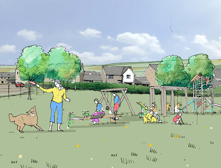 Artistic impression of public open space
